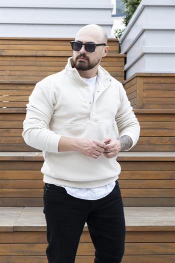 Düğmeli Rahat Kalıp Sweatshirt (SVTK26)