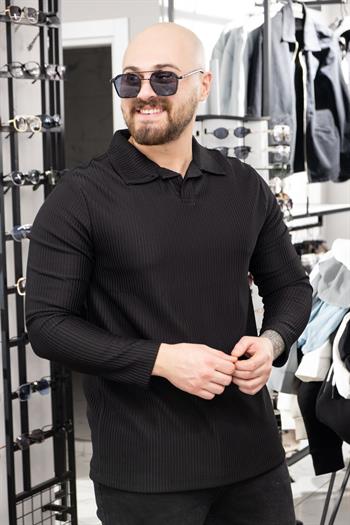 Polo Yaka Kendinden Desenli Sweat (K-SWTS27)