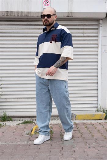 Polo Yaka Nakışlı Oversize T-Shirt (TSL10)