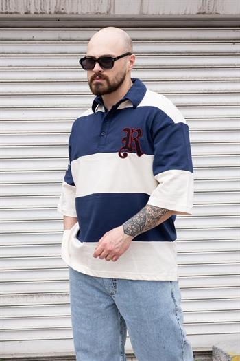 Polo Yaka Nakışlı Oversize T-Shirt (TSL10)