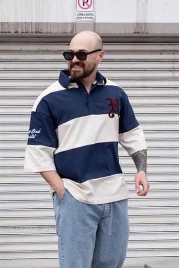 Polo Yaka Nakışlı Oversize T-Shirt (TSL10)