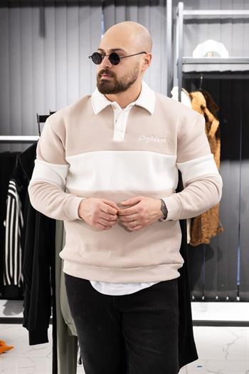 Polo Yaka Şardonlu Sweatshirt (K-SWTKB13)