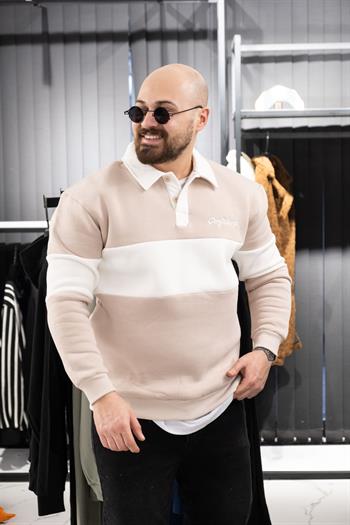 Polo Yaka Şardonlu Sweatshirt (K-SWTKB13)