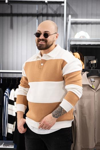 Polo Yaka Şardonlu Sweatshirt (K-SWTKR12)