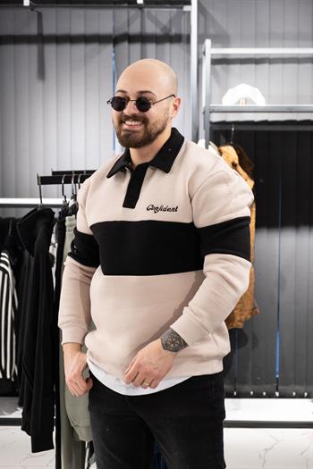 Polo Yaka Şardonlu Sweatshirt (K-SWTKS13)