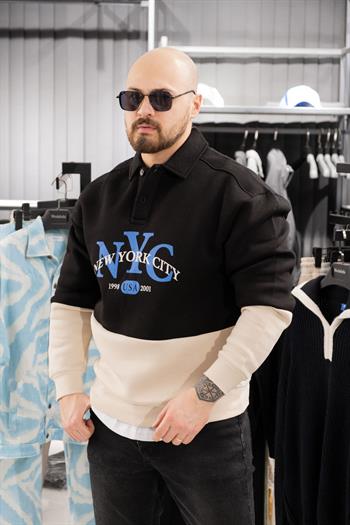 Polo Yaka Şardonlu Sweatshirt (K-SWTS15)
