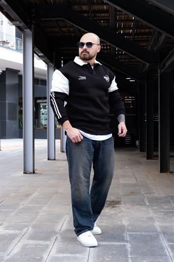 Polo Yaka Şardonlu Sweatshirt (SVTS33)