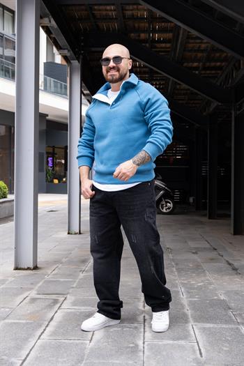 Polo Yaka Sırt Detaylı Sweatshirt (SVTM35)
