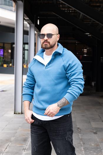 Polo Yaka Sırt Detaylı Sweatshirt (SVTM35)