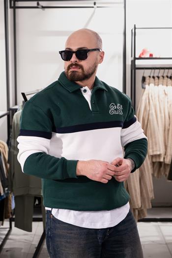 Polo Yaka Üç İplik Şardonlu Sweatshirt (K-SWTY35)