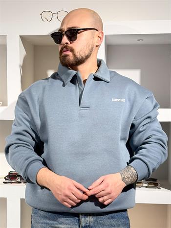 Polo Yaka Üç iplik Şardonlu Sweatshirt (SVTG83)