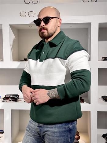 Polo Yaka Üç iplik Şardonlu Sweatshirt (SVTBY89)