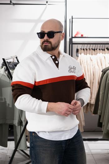 Polo Yaka Üç İplik Şardonlu Sweatshirt (K-SWTB35)