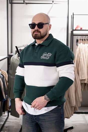 Polo Yaka Üç İplik Şardonlu Sweatshirt (K-SWTY35)