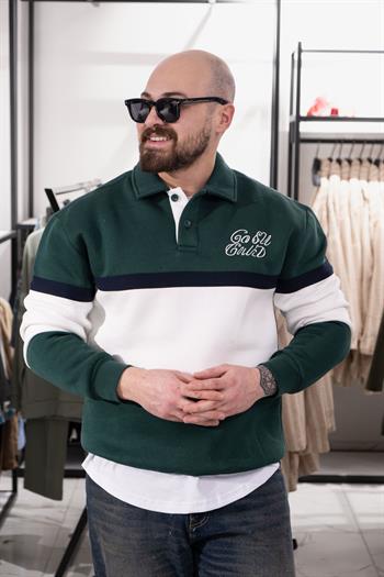 Polo Yaka Üç İplik Şardonlu Sweatshirt (K-SWTY35)