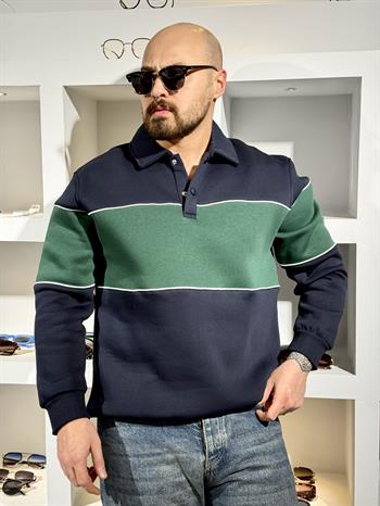 Polo Yaka Üç iplik Şardonlu Sweatshirt (SVTYL89)