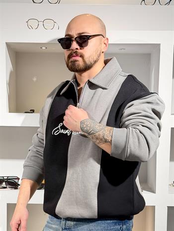 Polo Yaka Üç iplik Şardonlu Sweatshirt (SVTG84)