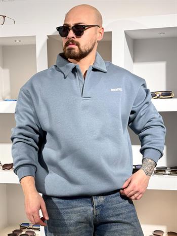 Polo Yaka Üç iplik Şardonlu Sweatshirt (SVTG83)