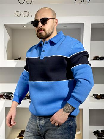 Polo Yaka Üç iplik Şardonlu Sweatshirt (SVTSM89)