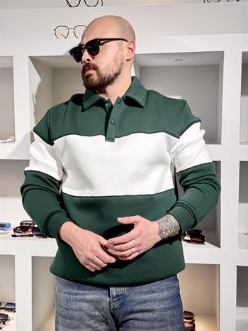 Polo Yaka Üç iplik Şardonlu Sweatshirt (SVTBY89)