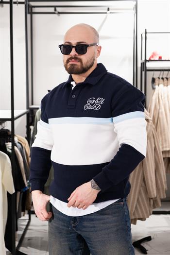 Polo Yaka Üç İplik Şardonlu Sweatshirt (K-SWTL35)