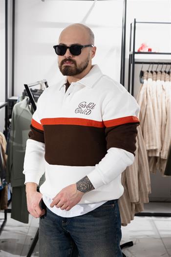 Polo Yaka Üç İplik Şardonlu Sweatshirt (K-SWTB35)