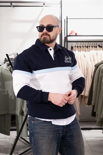 Polo Yaka Üç İplik Şardonlu Sweatshirt (K-SWTL35)