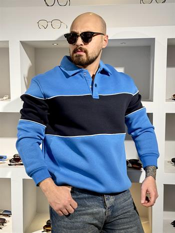 Polo Yaka Üç iplik Şardonlu Sweatshirt (SVTSM89)