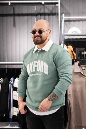 Polo Yaka Üç İplik Sweatshirt (K-SWTY5)