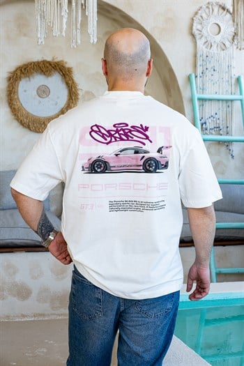 Porsche GT3 RS Araba Baskılı Oversize T-Shirt (TSB79)
