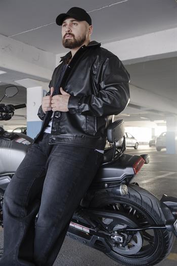 Rahat Kalıp Deri Ceket (MEVS03)