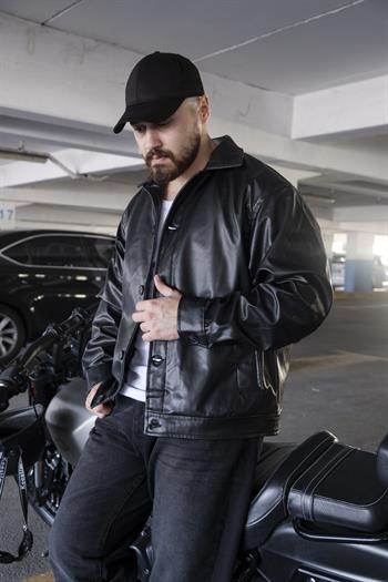 Rahat Kalıp Deri Ceket (MEVS03)