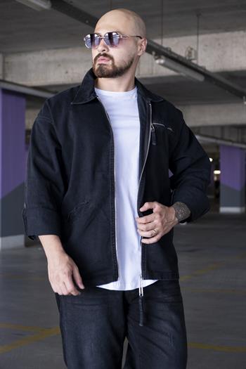 Rahat Kalıp Fermuar Detaylı Kot Ceket (MEVA14)