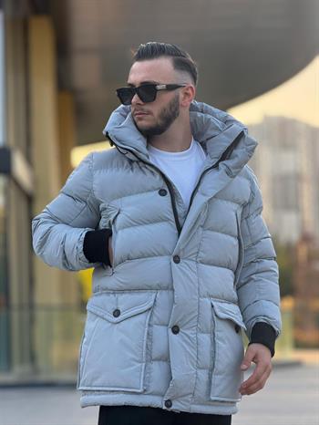 Rahat Kalıp Kalın Cep Detaylı Şişme Mont (İGG08)