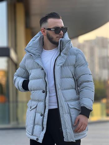 Rahat Kalıp Kalın Cep Detaylı Şişme Mont (İGG08)