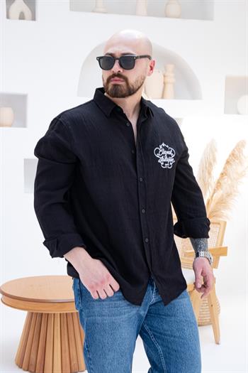 Rahat Kalıp Nakış Detaylı Gömlek (GMS83)