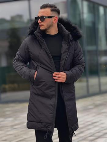 Rahat Kalıp Uzun Kürklü Mont (İGS04)