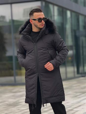 Rahat Kalıp Uzun Kürklü Mont (İGS04)