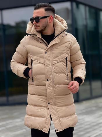 Rahat Kalıp Uzun Şişme Yüksek Yaka Mont (İGK03)