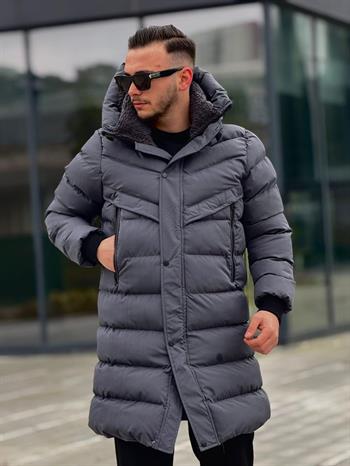 Rahat Kalıp Uzun Şişme Yüksek Yaka Mont (İGA03)