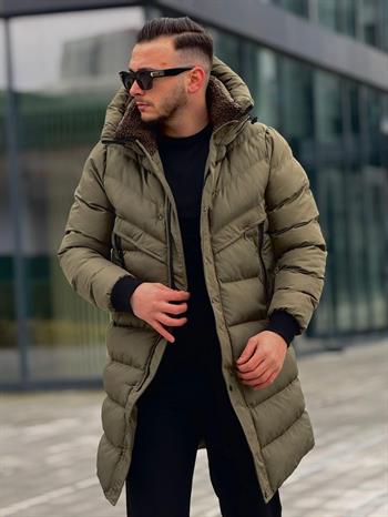 Rahat Kalıp Uzun Şişme Yüksek Yaka Mont (İGY03)