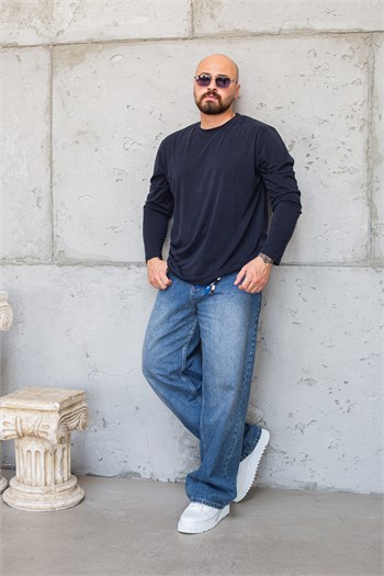 Rahat Kesim Dökümlü Tensel Erkek Sweatshirt (SVTL98)