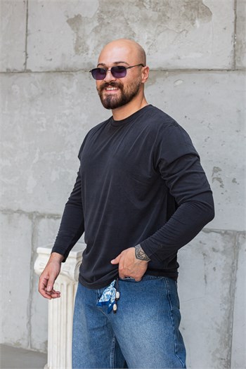 Rahat Kesim Dökümlü Tensel Erkek Sweatshirt (SVTS98)