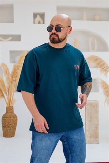 Rare Harvest Kalp Kiraz Baskılı Oversize T-Shirt (TSM100)