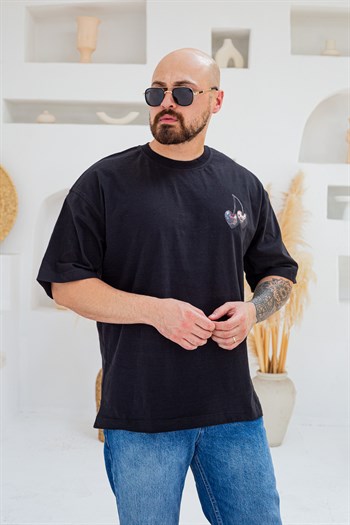 Rare Harvest Kalp Kiraz Baskılı Oversize T-Shirt (TSS100)