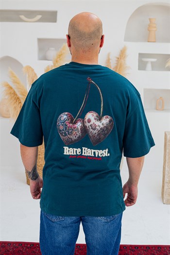 Rare Harvest Kalp Kiraz Baskılı Oversize T-Shirt (TSM100)
