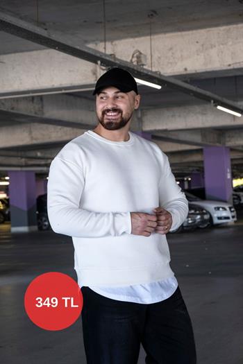 Şardonlu Üç İplik Oversize Sweatshirt (SVTB12)