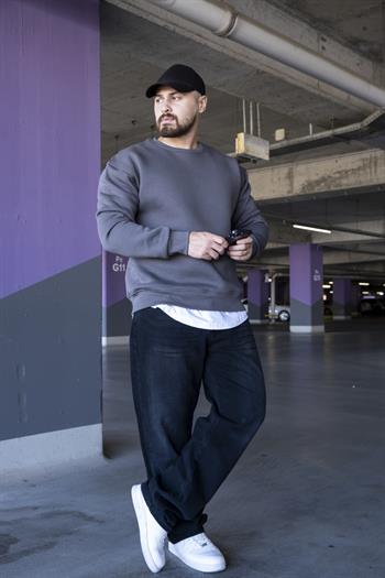 Şardonlu Üç İplik Oversize Sweatshirt (SVTG12)