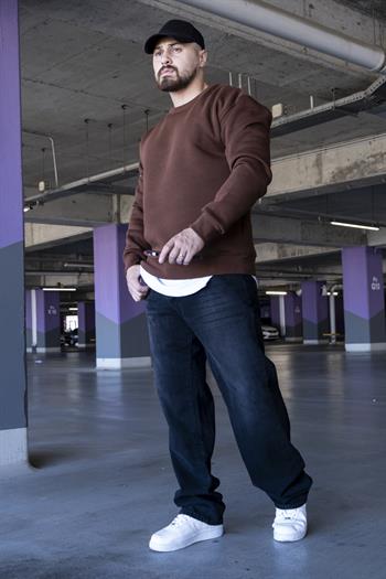 Şardonlu Üç İplik Oversize Sweatshirt (SVTKA12)