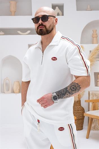 Şerit Detaylı Oysho Kumaş  Alt/Üst Rahat Kalıp Takım (TKB43)